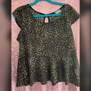 Cheetah print peplum shirt